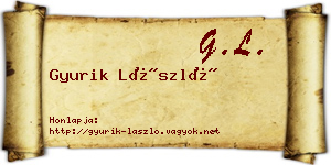 Gyurik László névjegykártya